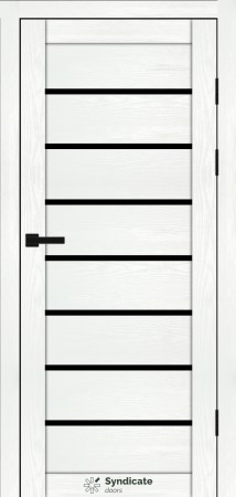 Двері Syndicat Doors PVC 102 Біла структура чорне скло